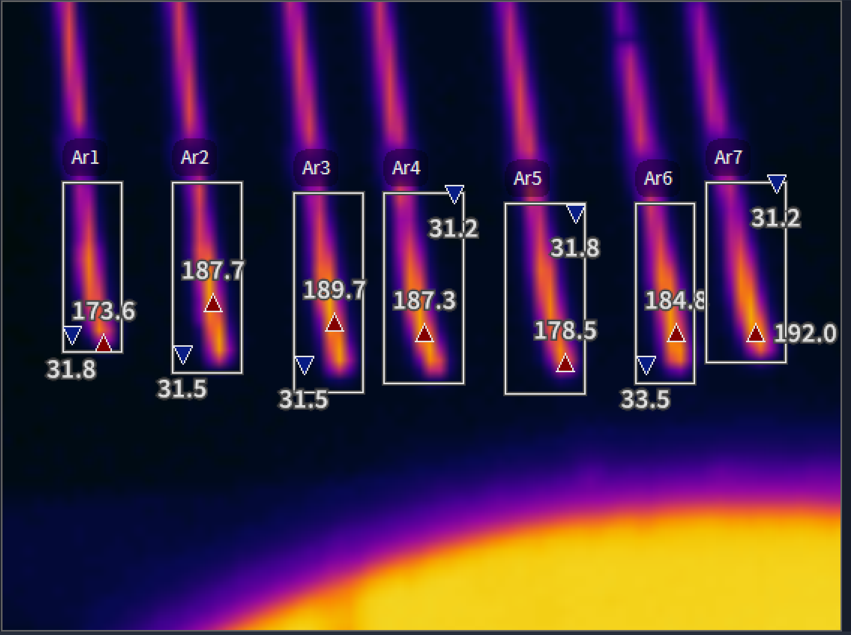 冷却测试中超声刀的热成像